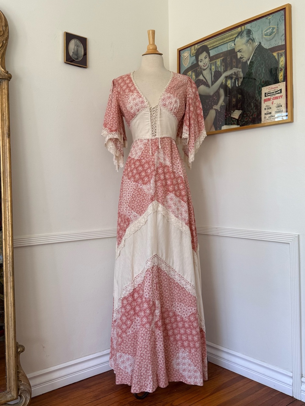 1970s Roberta California Maxi Prairie Dress